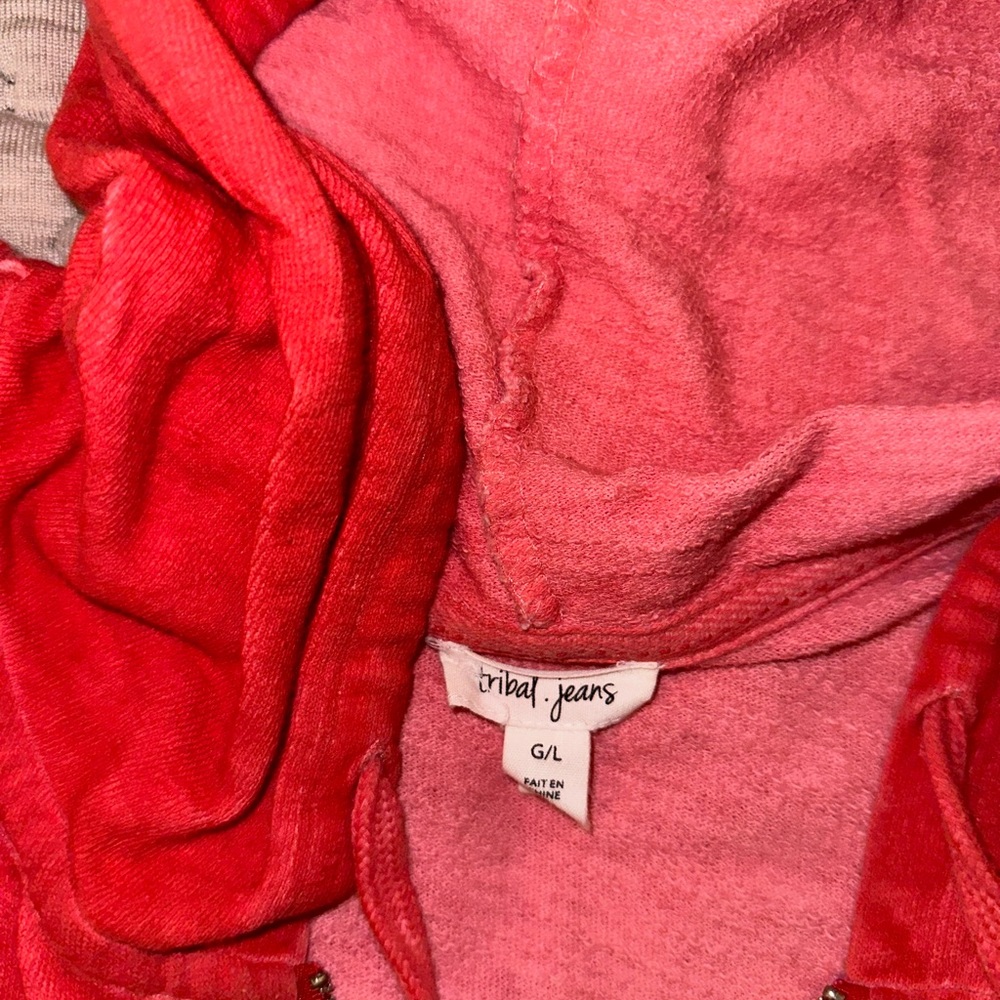 Coral sweatshirt jacket